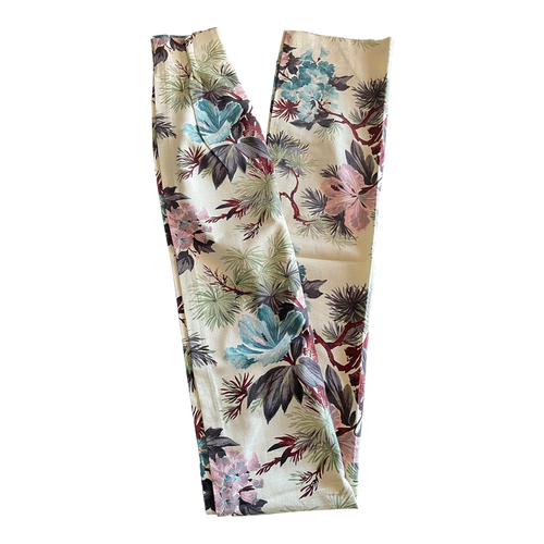 1950s Bark Cloth Botanical Drapery Panel - Annabel Bleu