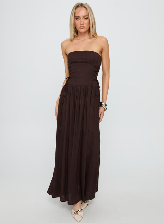 So Far So Good Maxi Dress Chocolate