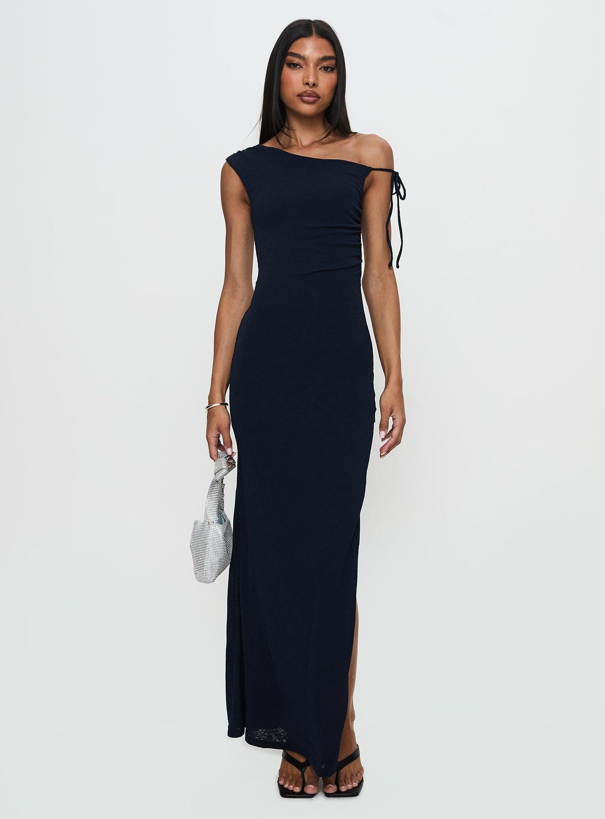 Paislee Asymmetrical Maxi Dress Navy