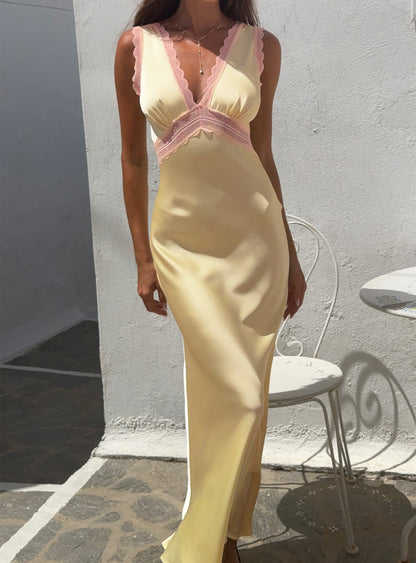 Prophecies Lace Maxi Dress Lemon