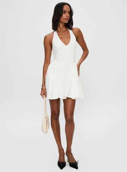 Karisse Halter Mini Dress White