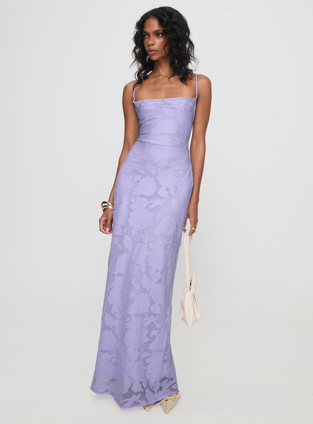 Celena Maxi Dress Lilac Burnout