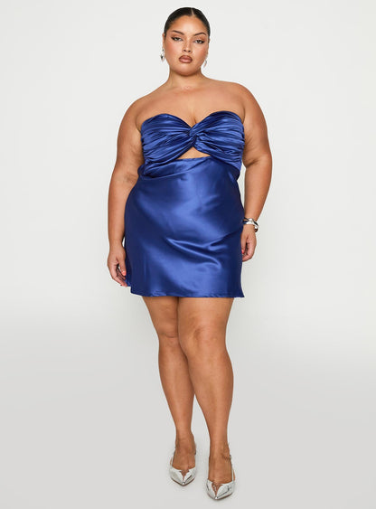 Shellie Mini Dress Blue Curve