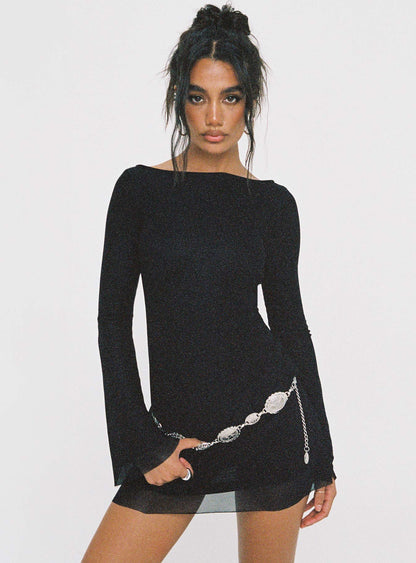 Lukea Long Sleeve Mini Dress Black