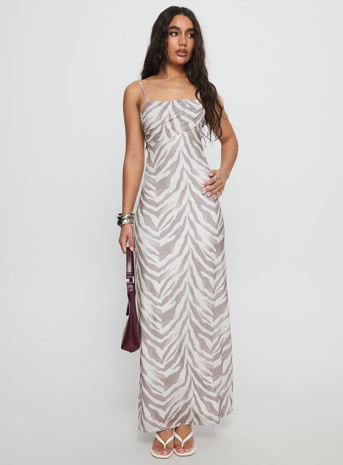 Kierra Mesh Maxi Dress Zebra