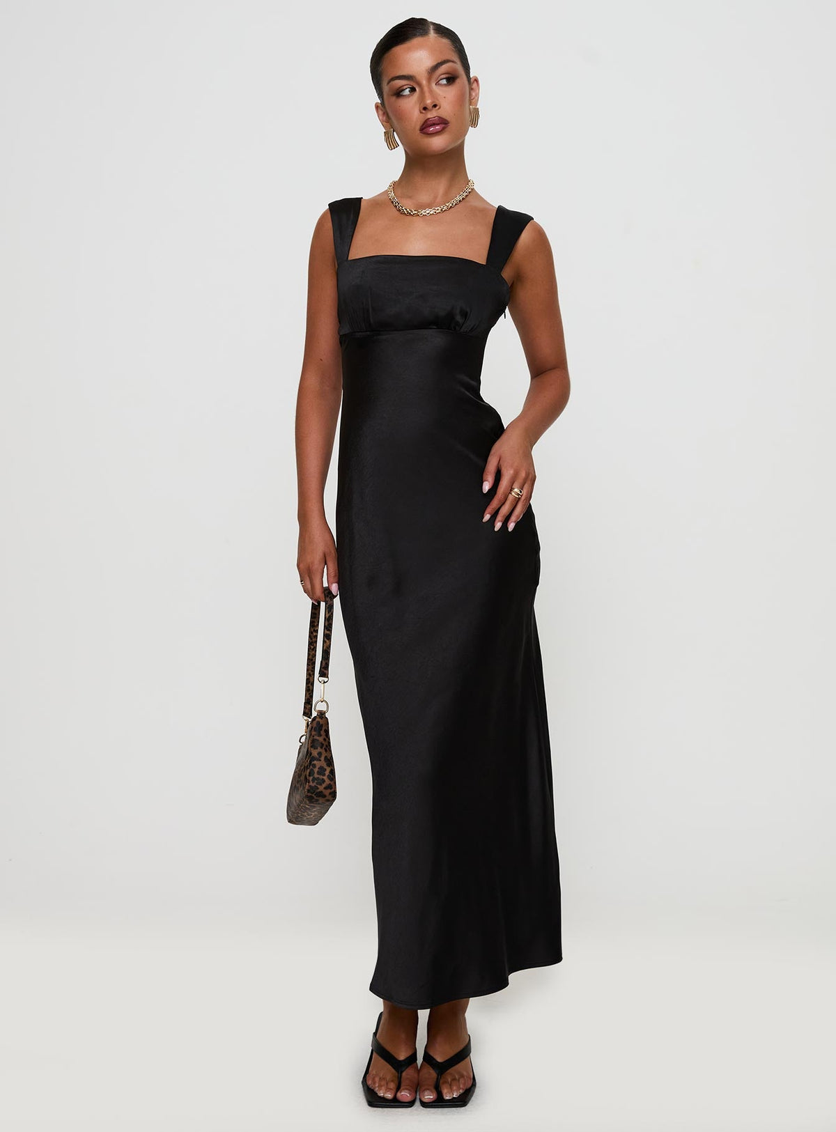 Radioactive Bias Cut Maxi Dress Black