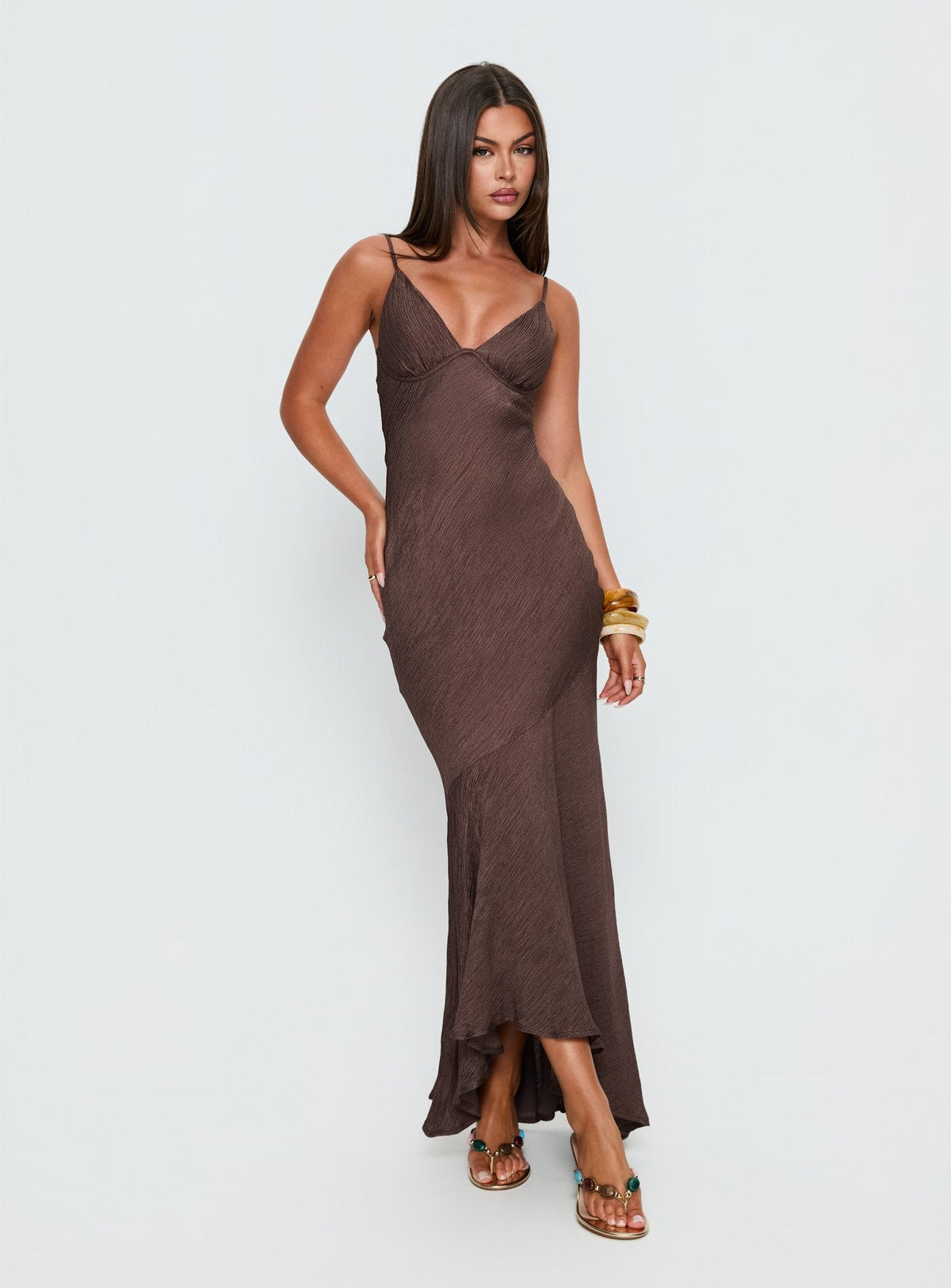 Makaia Balconette Maxi Dress Brown