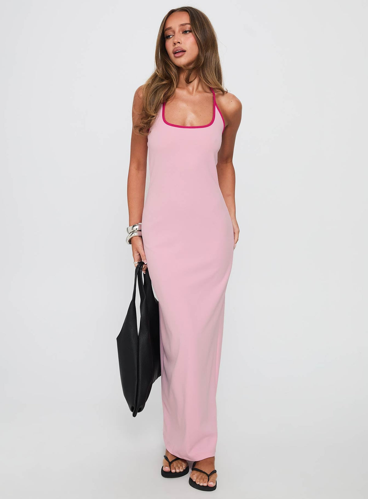 Teisha Halter Maxi Dress Pink