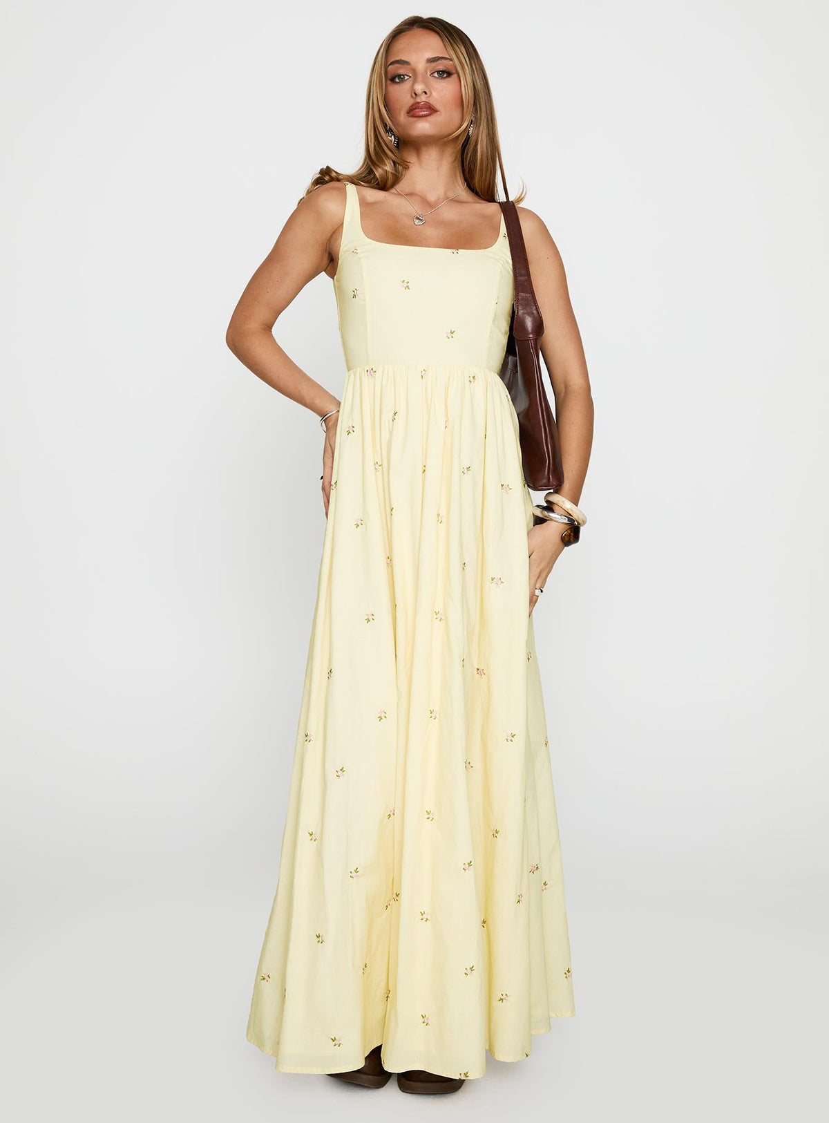 Cartmel Embroidered Maxi Dress Cream