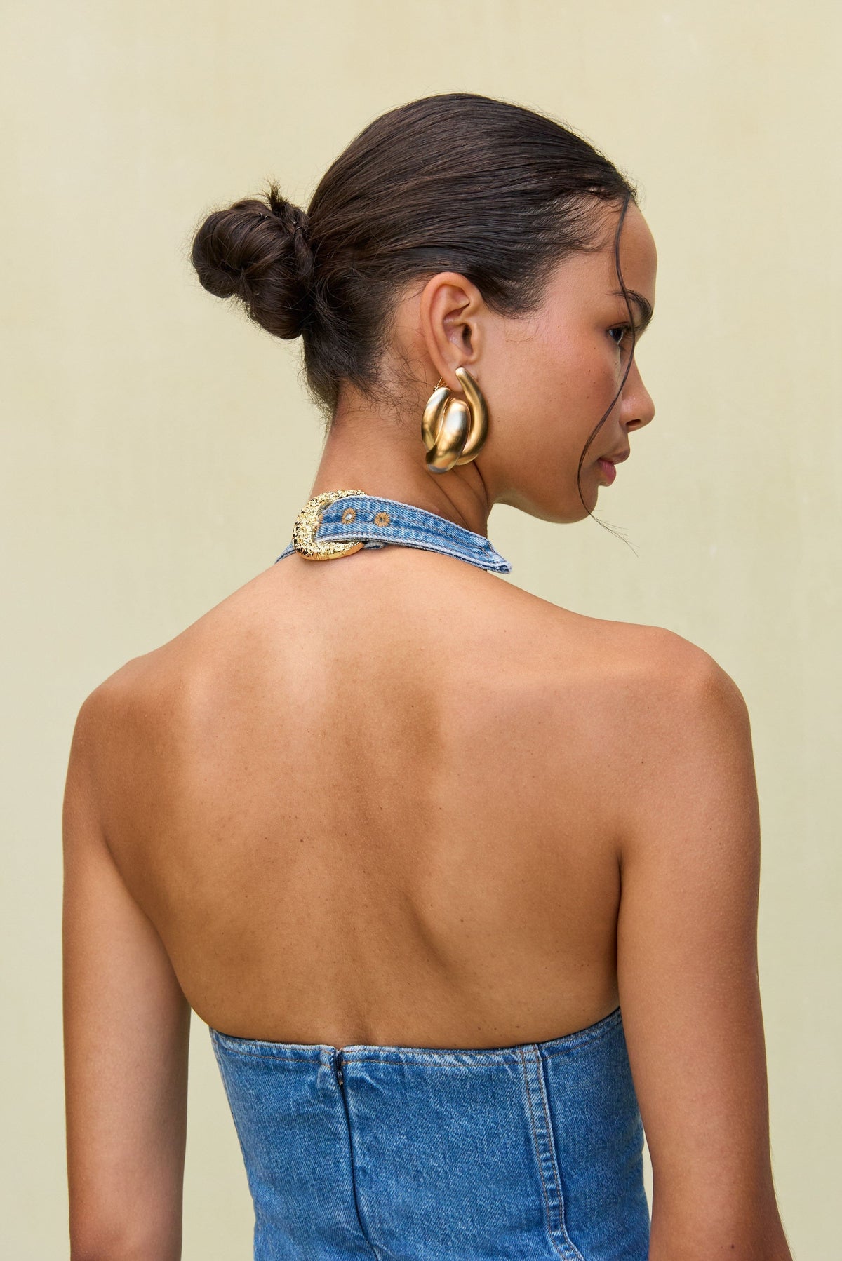 Denim Suspender Mini Dress