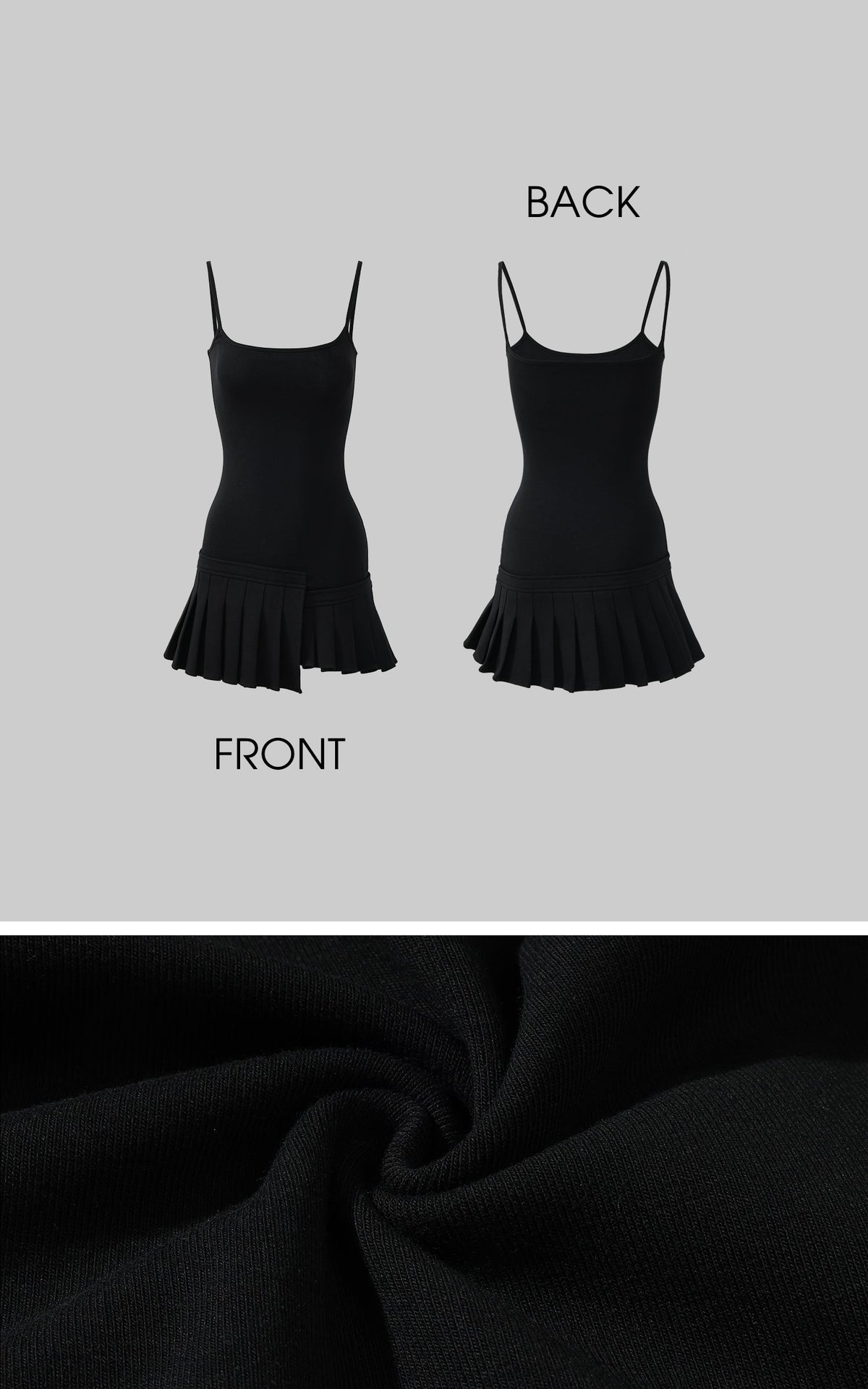 Asym Pleated Rib Knit Mini Dress