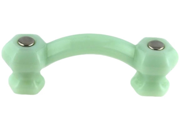 3" Antique Milk Glass Drawer Pull Jadeite Green - Annabel Bleu