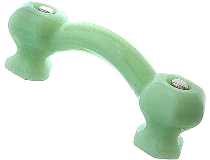 3" Antique Milk Glass Drawer Pull Jadeite Green - Annabel Bleu