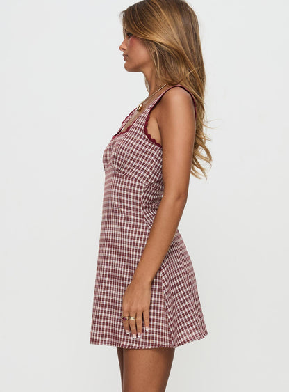 Dasha Mini Dress Red Check