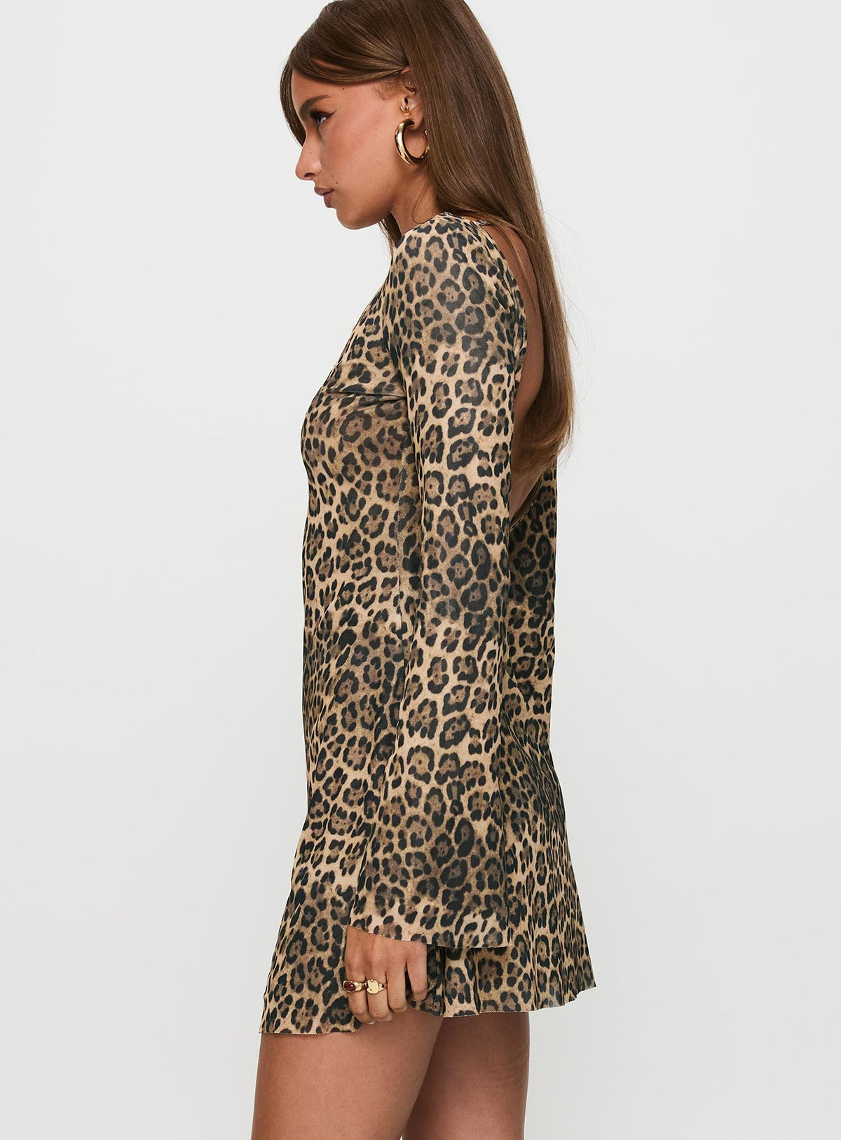 Lukea Long Sleeve Mini Dress Leopard