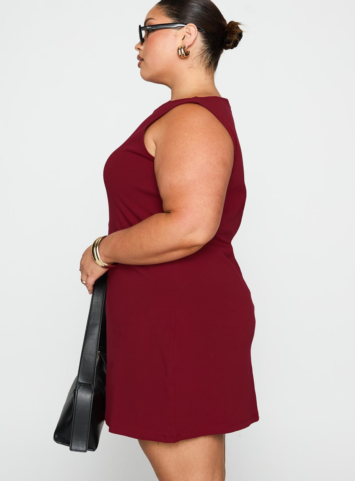 Zimmie Mini Dress Burgundy Curve