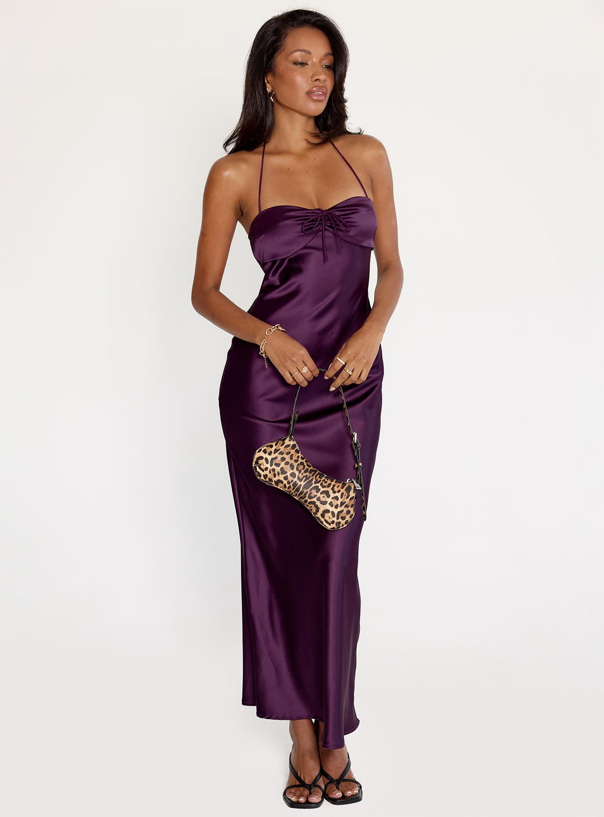 Fireproof Halter Maxi Dress Plum