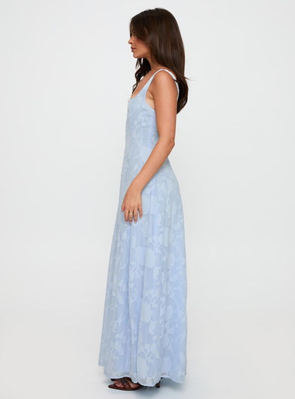 Margaux Burnout Maxi Dress Blue
