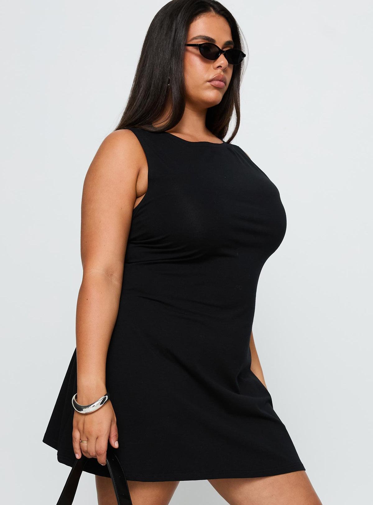 Bleeker Boatneck Mini Dress Black Curve