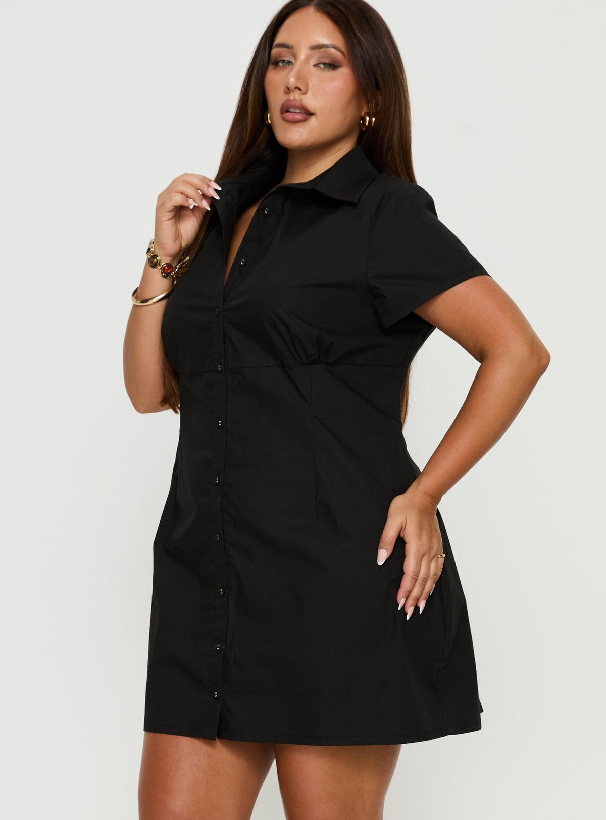 Motley Mini Dress Black Curve