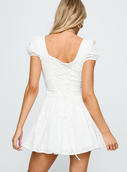 Lethia Corset Mini Dress White