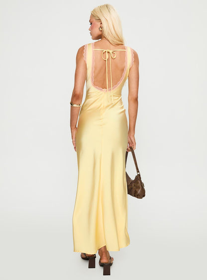 Prophecies Lace Maxi Dress Lemon