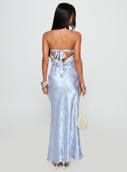 Haley Maxi Dress Blue Jacquard