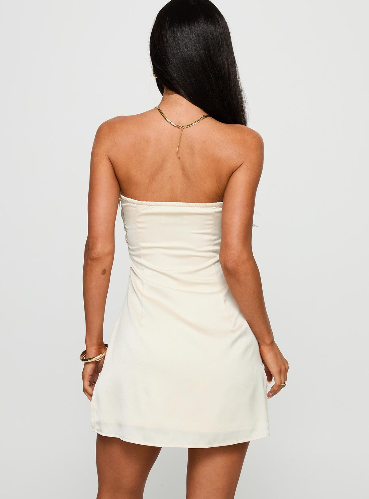 Irena Strapless Mini Dress Champagne