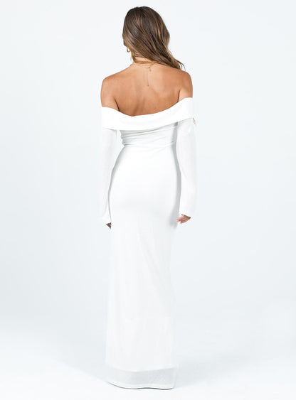 Maida Long Sleeve Maxi Dress White