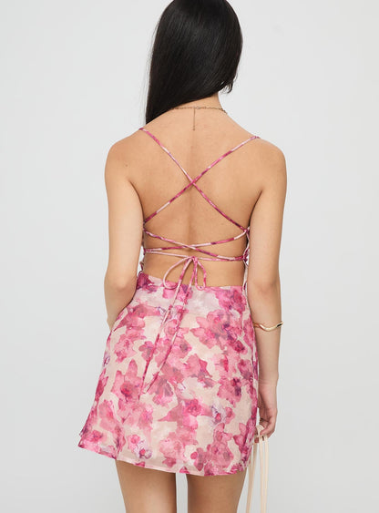 Celena Mini Dress Pink Multi