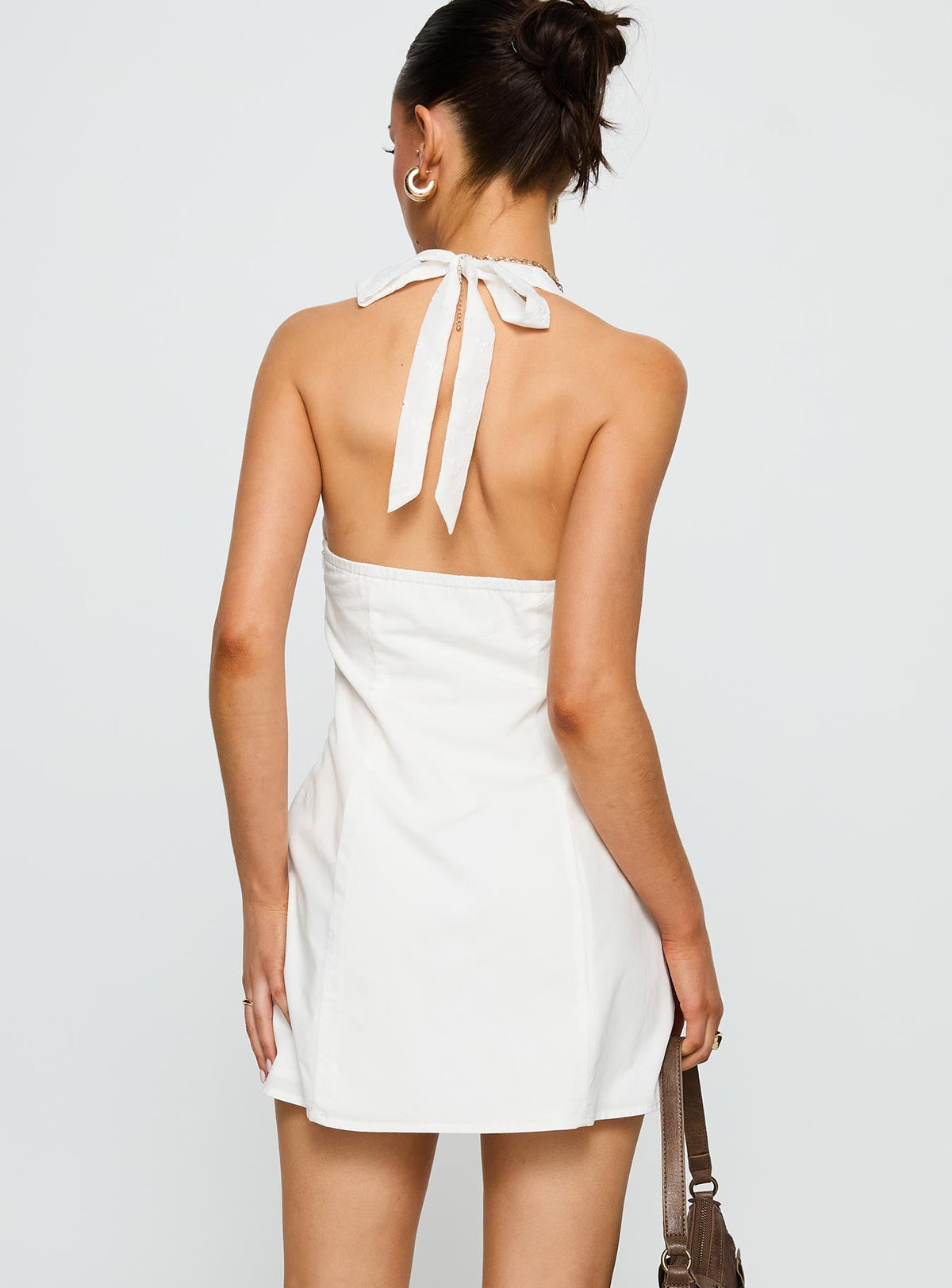 Journey On Halter Mini Dress White