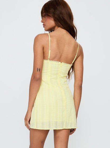 I Know Places Mini Dress Lemon