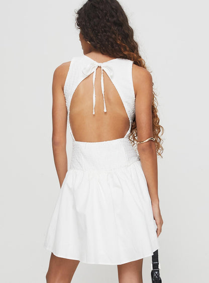 Square It Mini Dress White