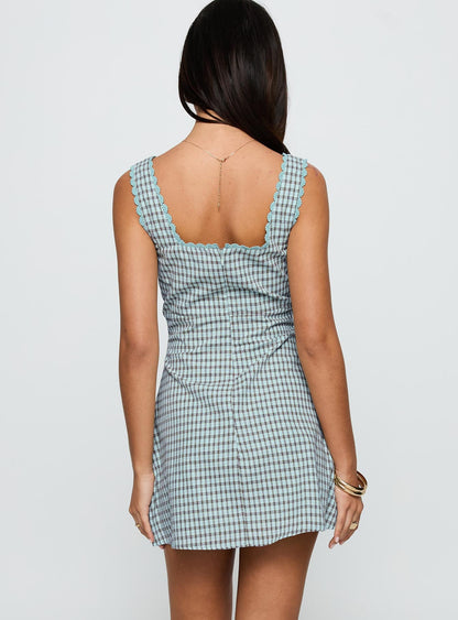 Dasha Mini Dress Blue / Brown Check