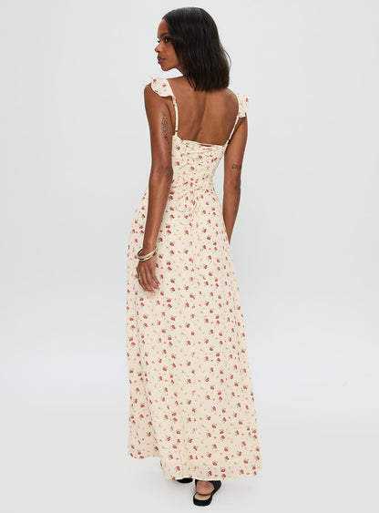 Maryana Maxi Dress Cream / Multi