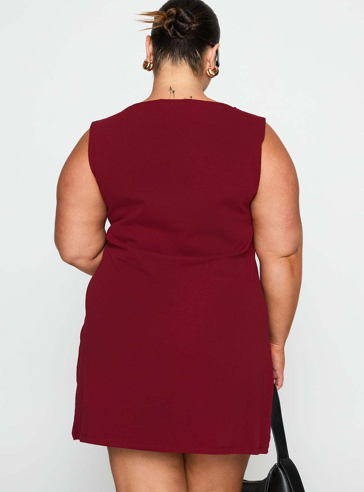 Zimmie Mini Dress Burgundy Curve