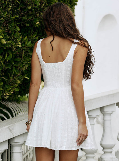 Pale Moonlight Mini Dress White
