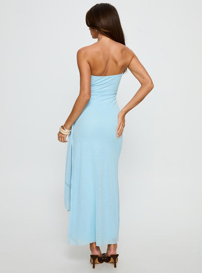 Analeah Strapless Maxi Dress Blue