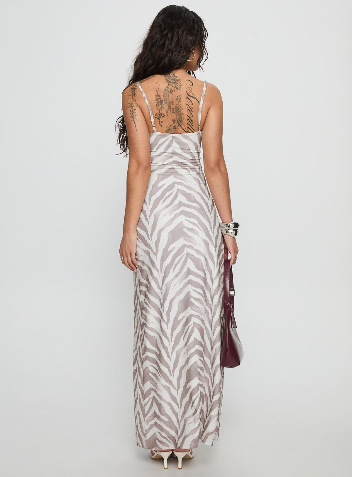 Kierra Mesh Maxi Dress Zebra
