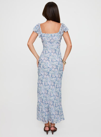 Dahleia Maxi Dress Blue Paisley