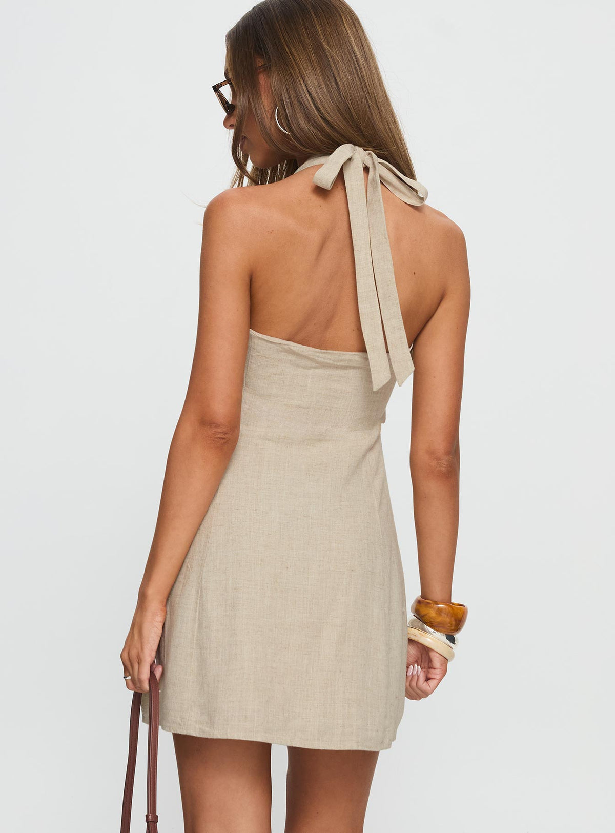 Florelli Halter Mini Dress Oat