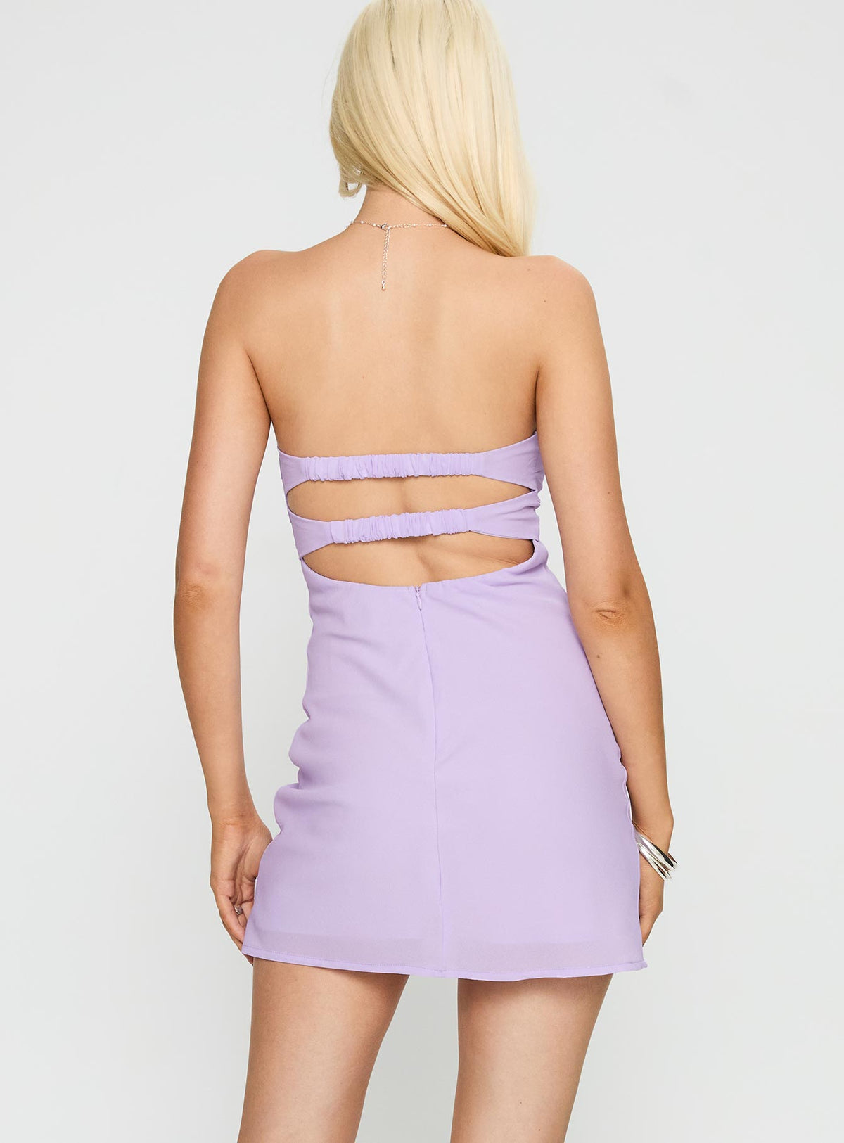 Ilana Strapless Mini Dress Lilac