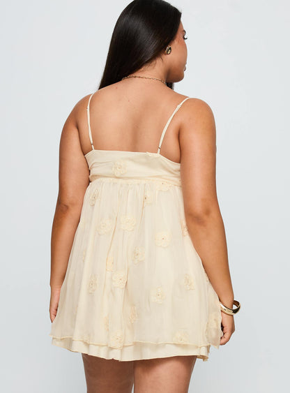 Sparks Fly Mini Dress Cream Curve