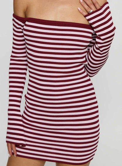 You Wish Long Sleeve Knit Mini Dress Multi