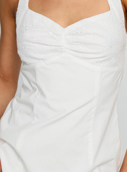 Journey On Halter Mini Dress White