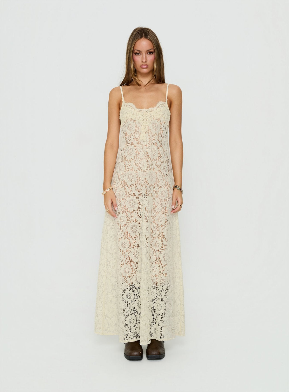 Lovedream Lace Maxi Dress Yellow