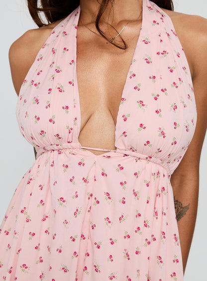 Saddler Mini Dress Pink Floral
