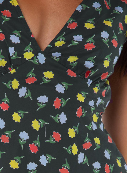 Nellie Mini Dress Black / Multi Floral
