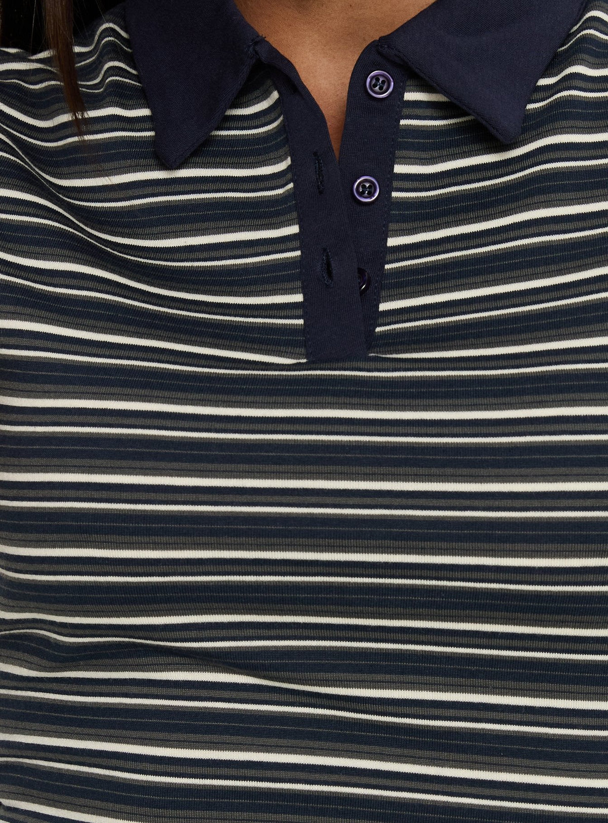 Britte Polo Shirt Mini Dress Navy Stripe
