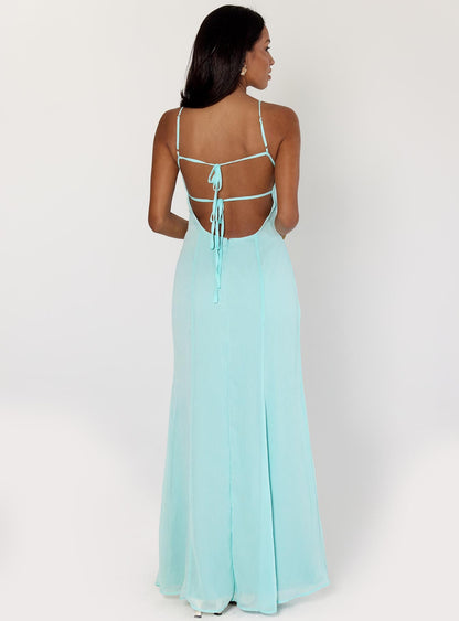 Jadira Scarf Maxi Dress Aqua